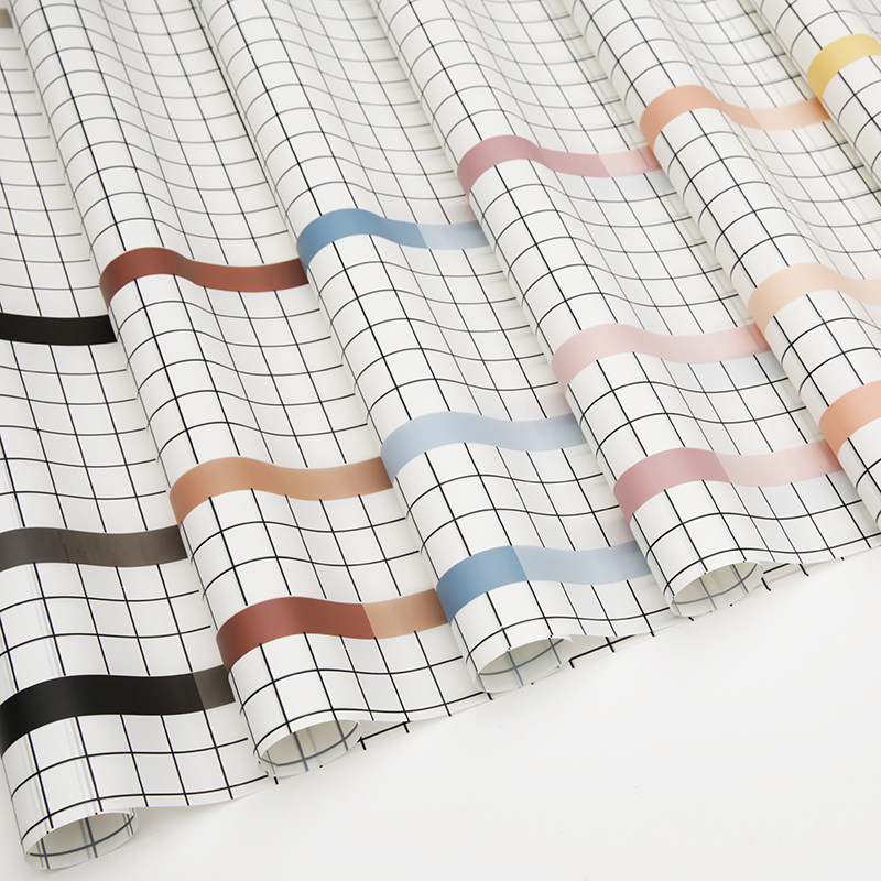 Han Vegan Paper Fashion Style Plaid Flowers Wrapping Paper Waterproof Flower Shop Floral floral paper Flower Paper Materials