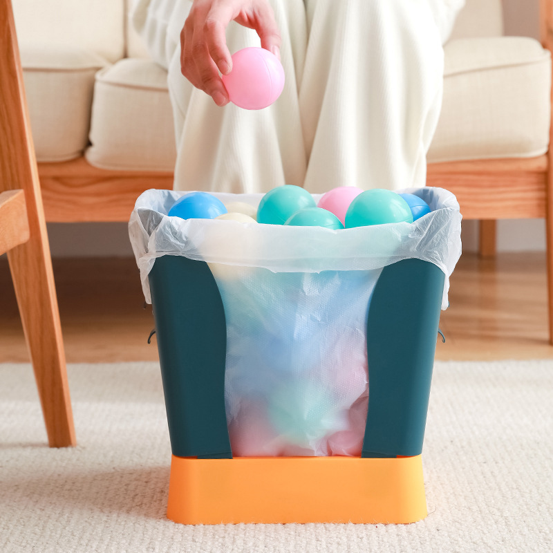 Extended trash can household creative living room paper basket can be adjusted large-capacity kitchen waste storage bucket Nordic contrast color