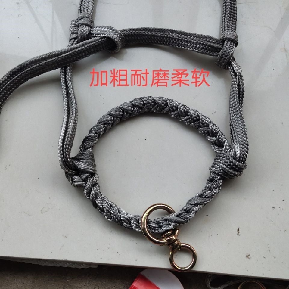 Cage head cow cage headsleeve with cage headliner hand knit braided cow cage headcloth adjustable size