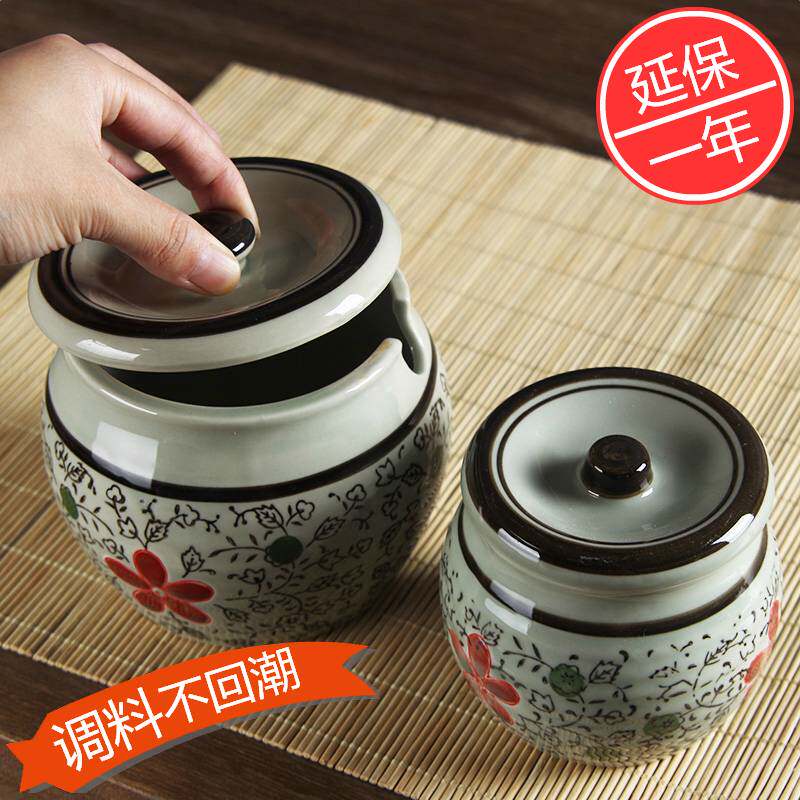 Seasoning box Underglaze color salt tank Oil tank Kitchen Japanese seasoning tank Seasoning tank bottle Ceramic pepper tank