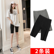 Model punching pants women summer thin wear five-dimensional elastic tight shorts anti-walking safety pants