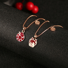 Серебряное ожерелье 龙结故宫本命年纯银项链女温度变色十二生肖锁骨链情人节送女刻字