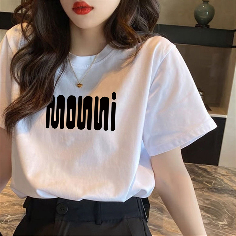 White Pure Cotton Short-Sleeve T-Shirt for Women, Summer 2026 New Trendy Loose Half-Sleeve Top