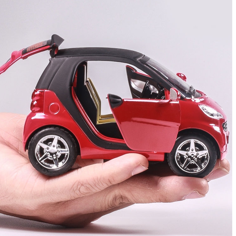 Simulation Mercedes-Benz Elf smart alloy toy car model sound and light return car Children's boy toy car