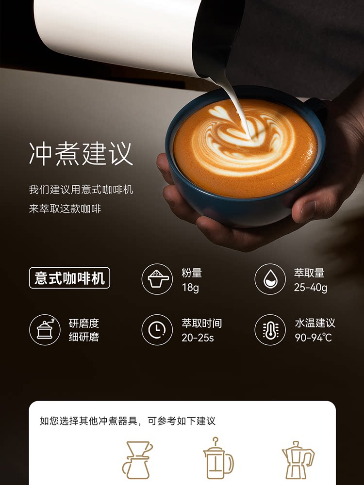 【中国直邮】 瑞幸咖啡 【Aga冠军臻选-中深烘焙】传奇奶咖拼配咖啡豆 *1袋