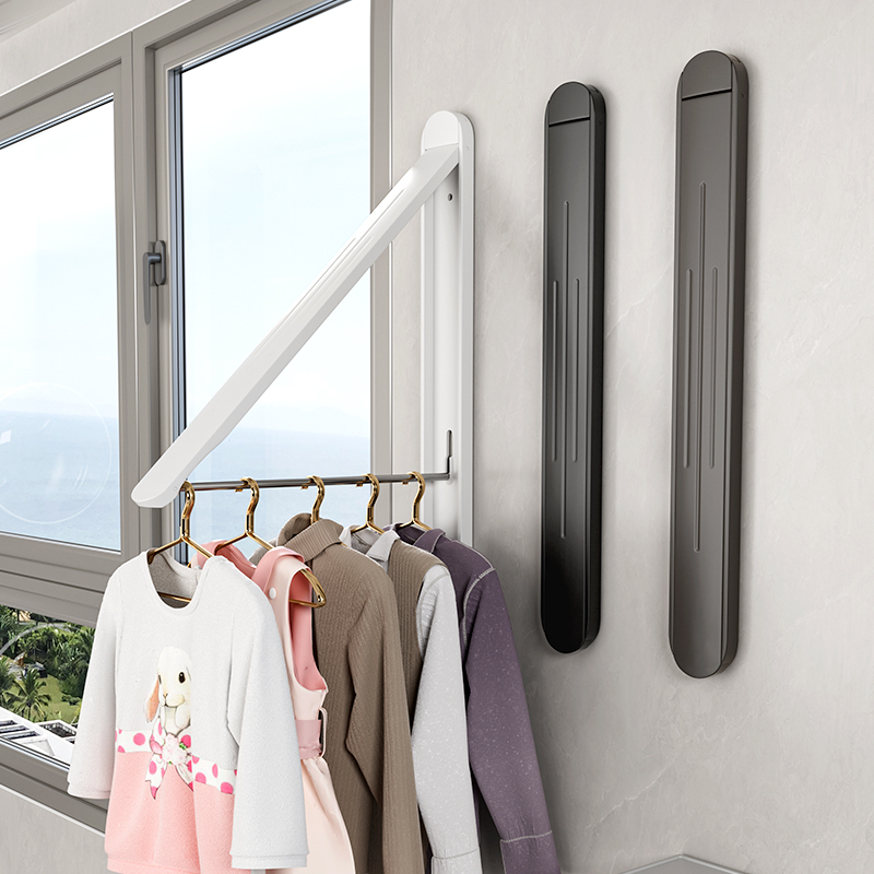 Balcony Triangular Invisible Clothes Drying Rack Corner Retractable Bedroom Bracket Clothes Rack Wall Corner Hanging Rod Wall-Mounted