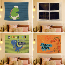 ins Nordic dinosaur background cloth hanging cloth Dormitory wall room layout Bedside decoration Live room photo tapestry