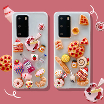 ins Wind three-dimensional cartoon doughnut suitable for Apple 11 mobile phone case se2 drops soft shell iPhoneXS XR girl heart i7plus 8plus cute women 11