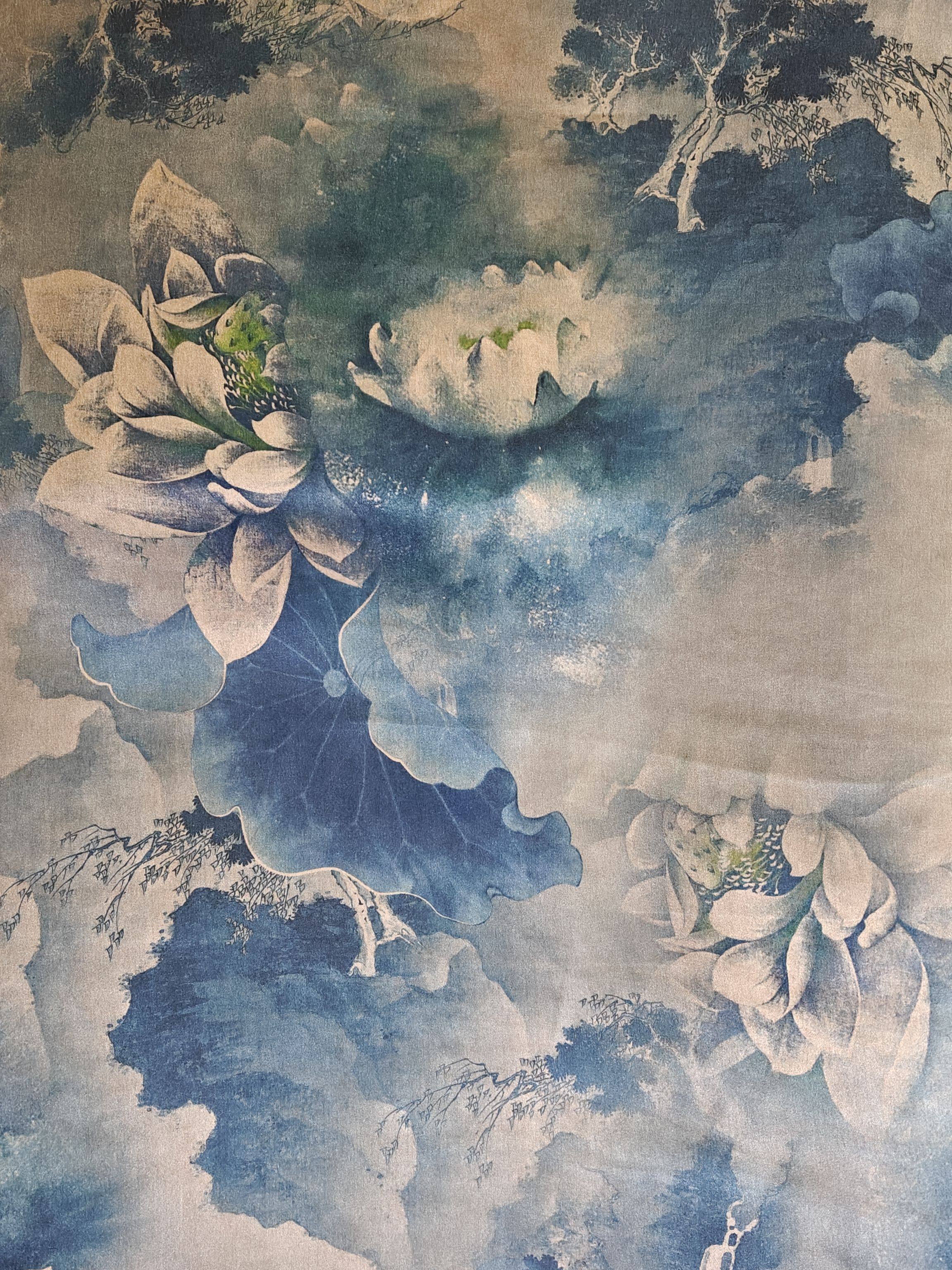 蓝莲雾】22-25姆米香云纱前喷小重缎，门幅114百分百桑蚕丝面料有何特别之处？适合哪些场合穿着？-真丝布料-淘宝好物网, image size:2304x3072