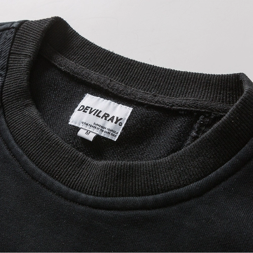 Демисезонный японский лонгслив, мужская толстовка, куртка, круглый воротник, оверсайз