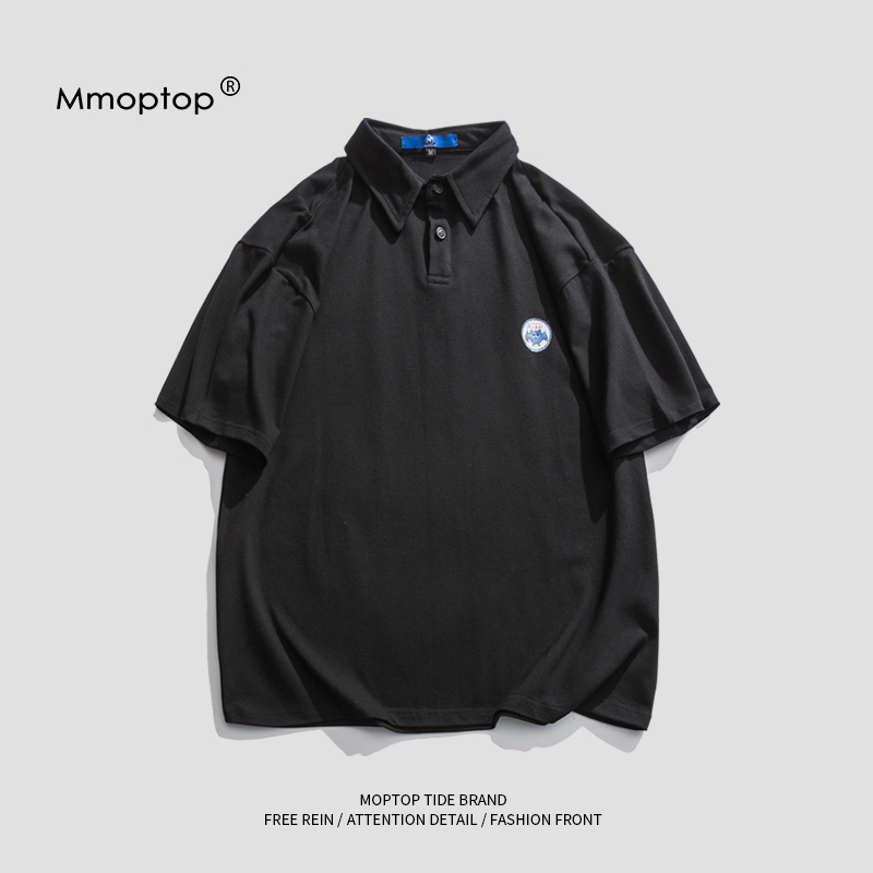 MMOPTOP Summer New Day Ensemble Little Devil Printed POLO Shirt Short Sleeve Men's Youth Tide Card Easy half sleeve T-shirt