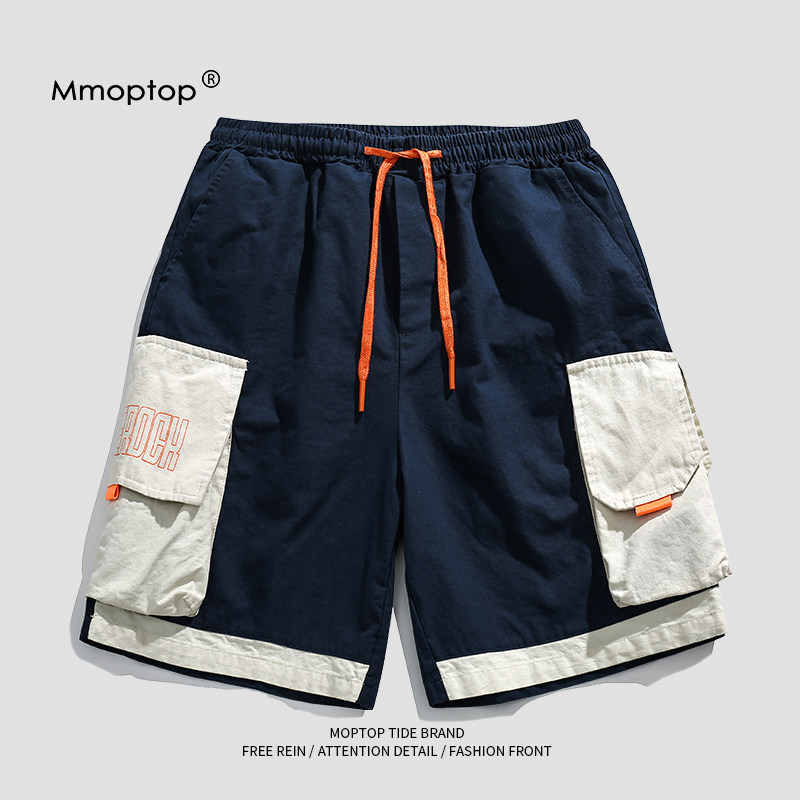 Mmoptop summer trend overalls men's loose five-point shorts men's American all-match casual sports pants