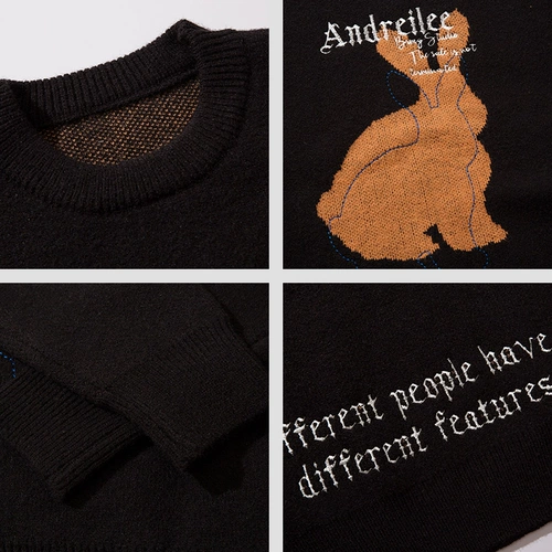 Зимний красный трикотажный свитер для влюбленных для отдыха, мужской оберег на день рождения, год кролика, простой и элегантный дизайн, свободный крой