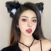 Cute sweet and beautiful girlfriend Cat Ears Cos Plush Hair Accessories Head Stirrup Netting Red Live Photo Props 2021