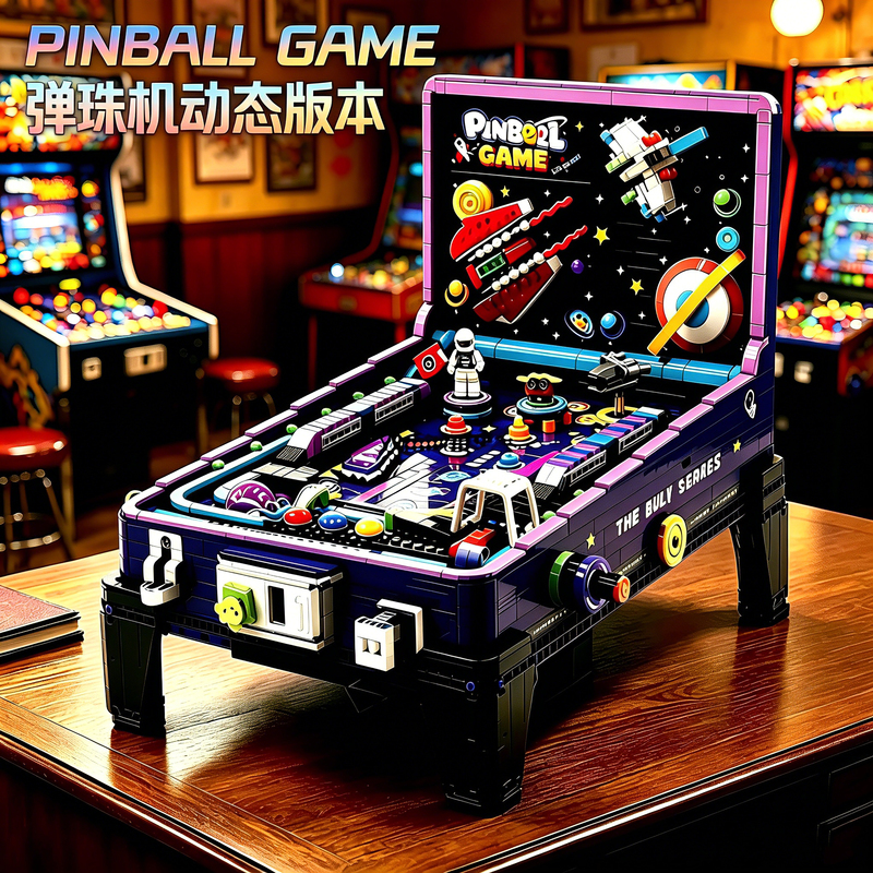 2026 New Creative Three-Dimensional Pinball Game Arcade Building Block Assembly Puzzle Model Board Game Toy Birthday Gift