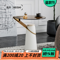 North ish modern glass tea table living room round tea table metal designer headboard a few Nordic light lavish sofa edge a few