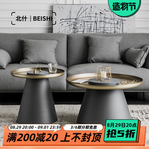 North ish round tea table light extravagant designer metal corner a few sizes combined coffee table Nordic living room sofa edge a few