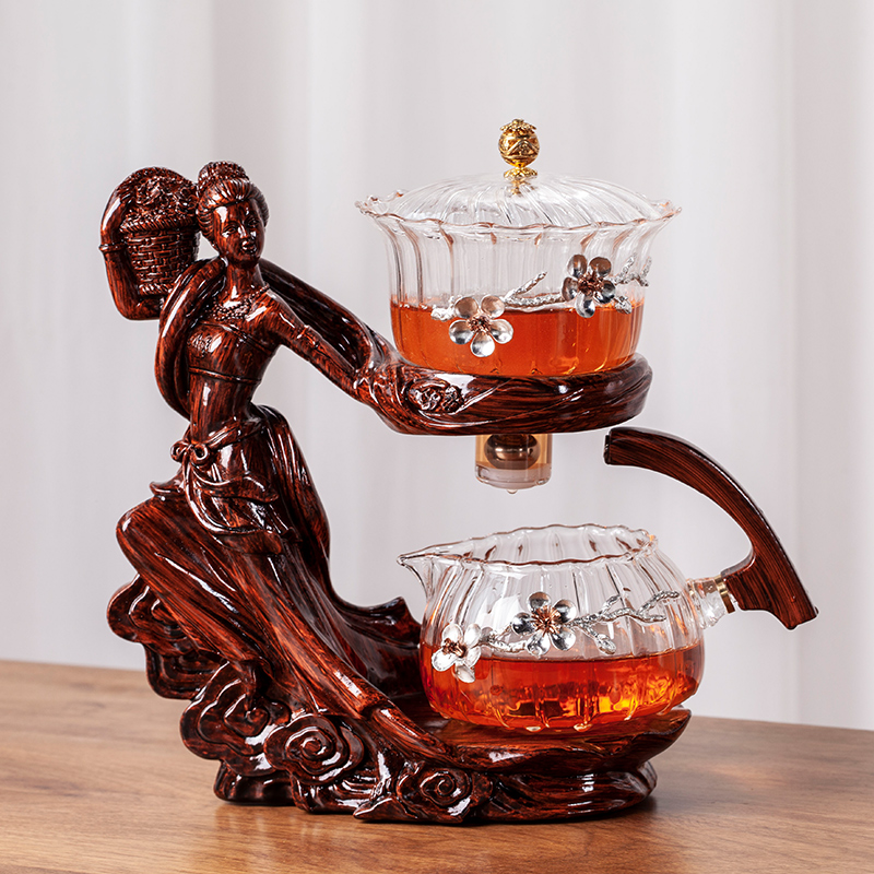 2024 cents Andromeda Half automatic glass sloth tea set Kung Fu tea maker suit Home Creative gifts-Taobao