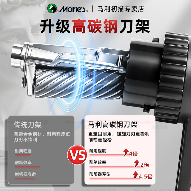 Marley Brand Sketch Pencil Sharpener, Quick Sketch Sharpener, Pencil Sharpener for Art Students, Hand-Cranked Pencil Sharpener, Pencil Sharpener for Sketching, Pencil Holder, Pencil Sharpener