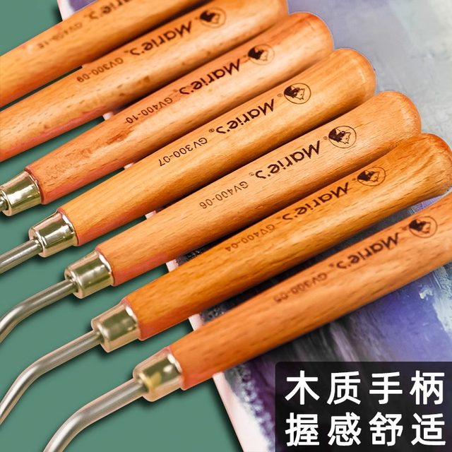 Marley Oil Painting Scraper Acrylic Gouache Paint Pick Knife Color Art Scraper Palette Knife Spatula Texture Knife Pick Knife Pointed Round Head Flat Head Large Tip Small Tip Flat Scraper Soft Neutral Art Supplies