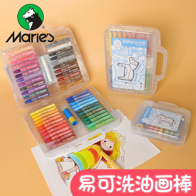 Marley Brand Easy-To-Wash Oil Pastels, Safe and Non-Toxic for Children, Heavy Color Oil Pastels for Elementary School Students, DIY Painting, 12 Colors, 24 Colors, 36 Colors, Baby Painting, Kindergarten Crayons, Colored Art Special