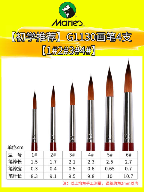 Marley Watercolor Gouache Oil Painting Brush, Special Brush for Art Students, Beginner Acrylic Paint Brush, Chinese Painting Fine Brush Tool, Oil Painting Flat Brush, Acrylic Paint Liner Brush, Nylon Brush