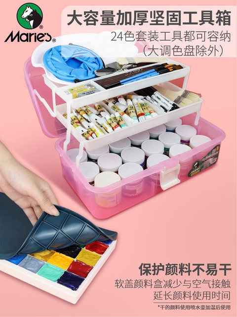 Marley Gouache Paint Set for Art Students, 100ml Cans, 24 Colors, 36 Colors, Suitable for Kindergarten, Elementary School Students, Beginners, Children, Non-Toxic, Washable Watercolor Painting Tools, Marley, Marli