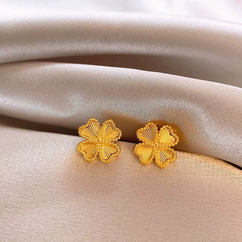 【 90% off Special Zone 】Brand Clearance Sale Creative Design Niche Minimalist Gold Four-Leaf Flower Earrings 【 90% off Special Zone 】Brand Clearance Sale Creative Design Niche Minimalist Gold Four-Leaf Flower Earrings
