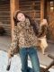 Hot Girl Style Leopard Print Fur Short Coat for Women, Autumn and Winter, High-End Feel, Petite Size, Warm and Thick Woolen Top