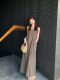 Light Mature Style, Fashionable and Versatile Square Neckline Workwear Long Dress for Women, New Summer Design with Large Pockets and Tank Top Dress