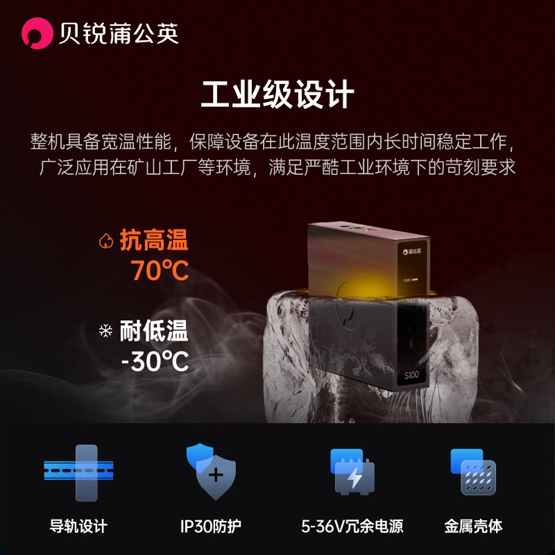 Dandelion Industrial Grade Switch S100 Ethernet 5-Port Rail Router Monitoring Network Distribution Network Cable Branch Converter