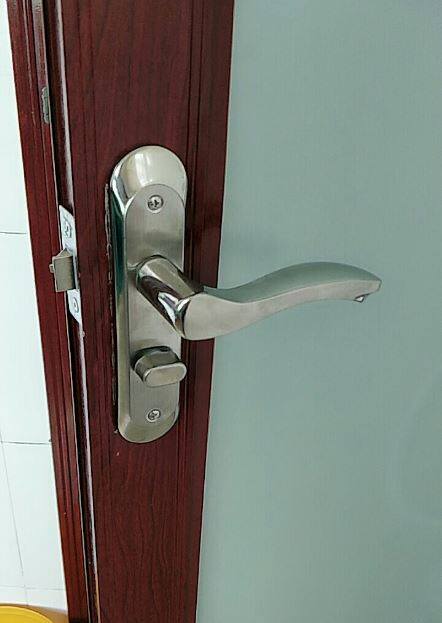 Powder room stainless steel door lock aluminum alloy door lock toilet toilet bathroom door lock handle keyless universal