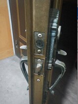 Old gold door lock Home DejADE aluminum alloy door lock security door lock two tongue three tongue ancient bronze lock pressing lock