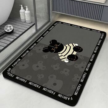 Cartoon household diatom mud floor mat bathroom water-absorbent non-slip foot mat dirt-resistant and easy to clean bathroom floor mat can