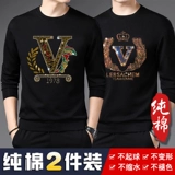 Демисезонная мужская толстовка, хлопковая флисовая утепленный лонгслив, термобелье, европейский стиль