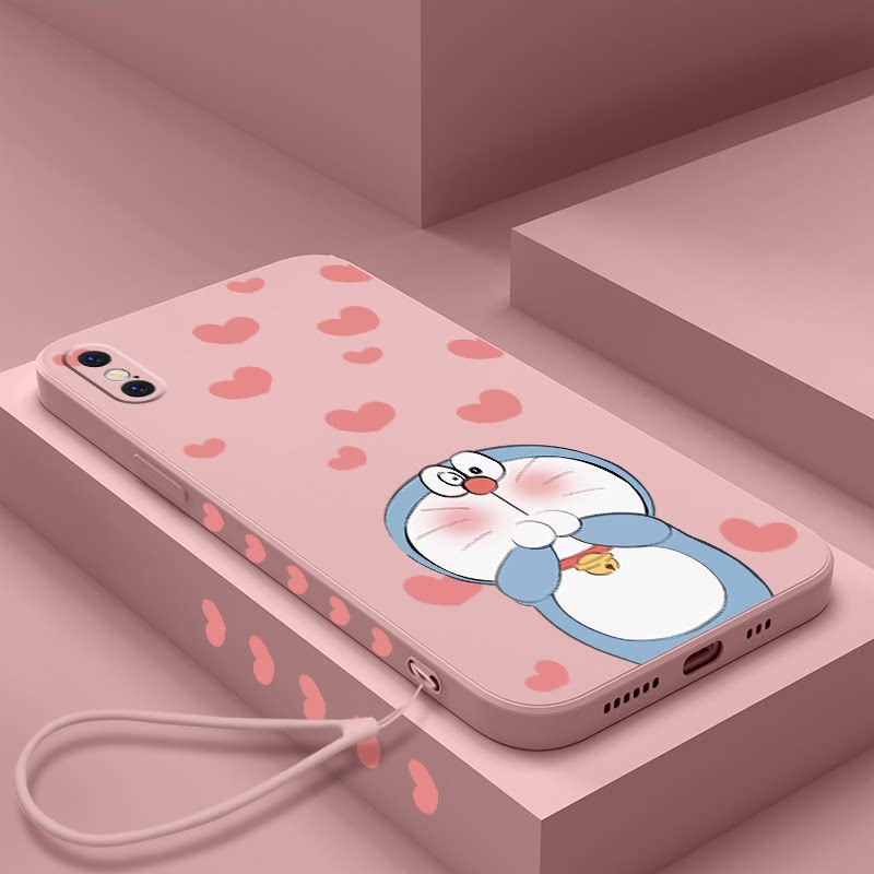 Apple x mobile phone case iphonexsmax straight edge xr protective set 7p Apple 8plus cute liquid silicone xs full package anti-fall 7plus personality side soft shell 8p net red