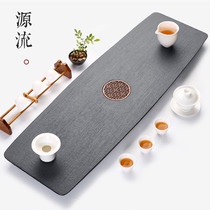 Natural black gold stone tea tray large household simple stone tea table Japanese style modern Zen Kung Fu tea tray