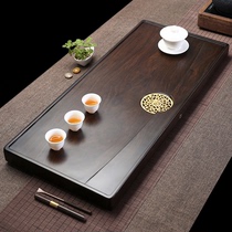 The whole ebony tea tray solid wood tea table simple household log size kungfu tea set tea sea tray
