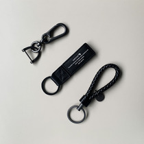 Minimalist black metal car key button male and female couple Cute Creative Tide Waist Hanging Keychain Pendant Personality