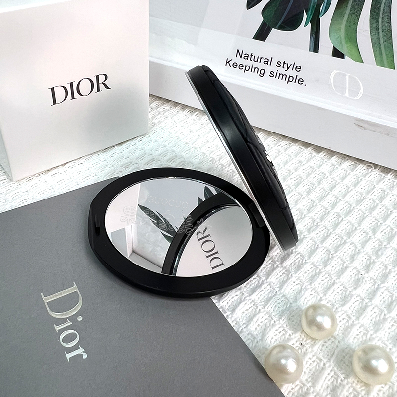 Dior/Dior Leather Cosmetic Mirror Portable Folding Double-sided Mirror Magnifying Small Makeup Mirror