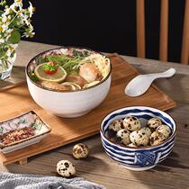 Eel rice bowl Japanese bowl ceramic household underglaze color tableware Creative Bowl creative simple tableware single