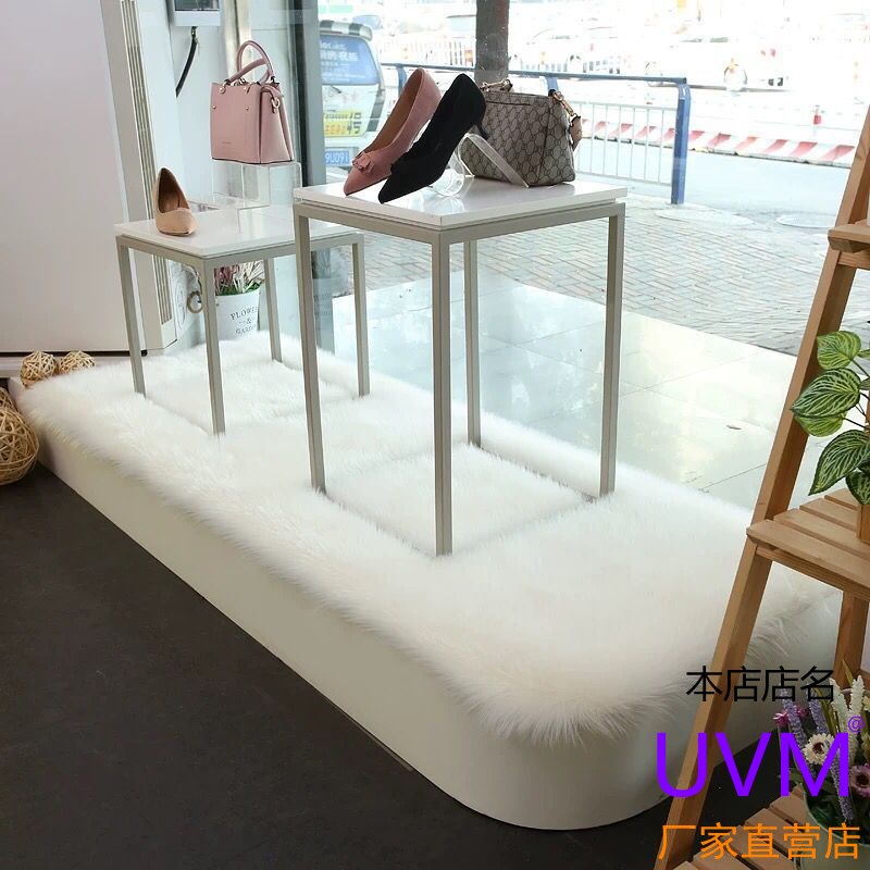 Long Plush Makeup Bench Shop Window Booth Carpets Living-room Bedroom Bedside Floating Window Shelving Cabinet Shoe Store Decoration Desktop Mat