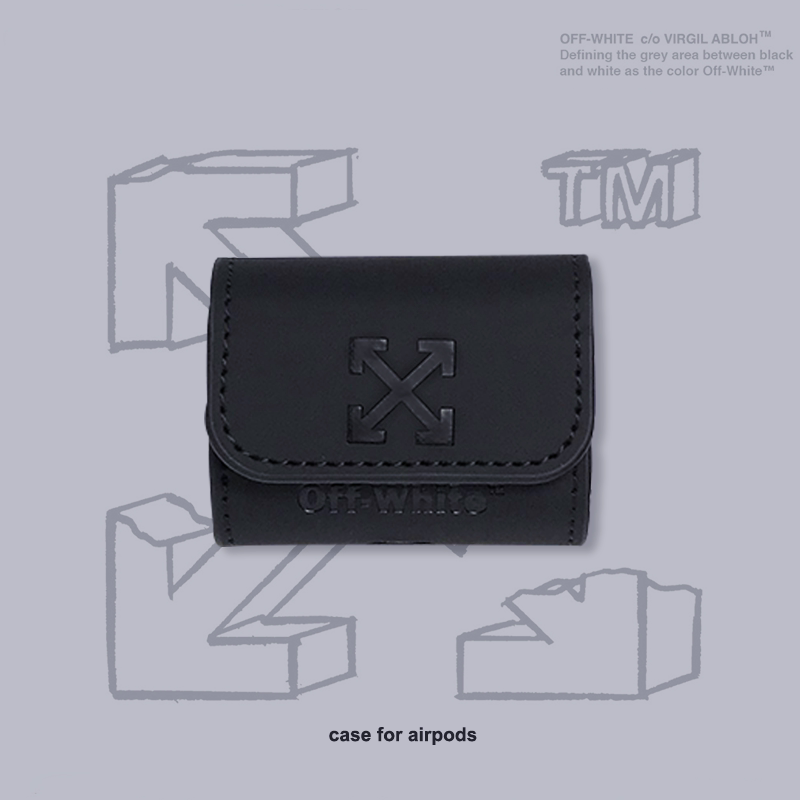 offwhite black Applicable airpods protective sleeves pro tide cards 2 generation Apple Bluetooth headphones 3 leather sleeves Sow