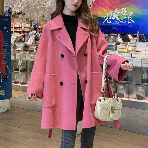 Элитный двусторонний кашемировый демисезонный плащ, шерстяное шерстяное пальто, 2023 года, подходит для подростков