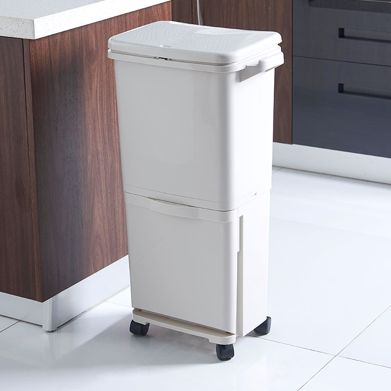 Australian Mr clean (double-decker classification) press-on partition trash bin powder room kitchen trash can