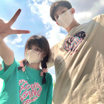 Shaking letter love cotton short sleeve T-shirt female 2021 New Korean Harajuku loose couple top