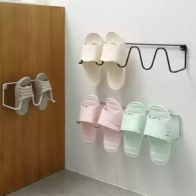 Door shoe rack household non-perforated shoe rack wall hanging door storage shoe rack bathroom powder room storage
