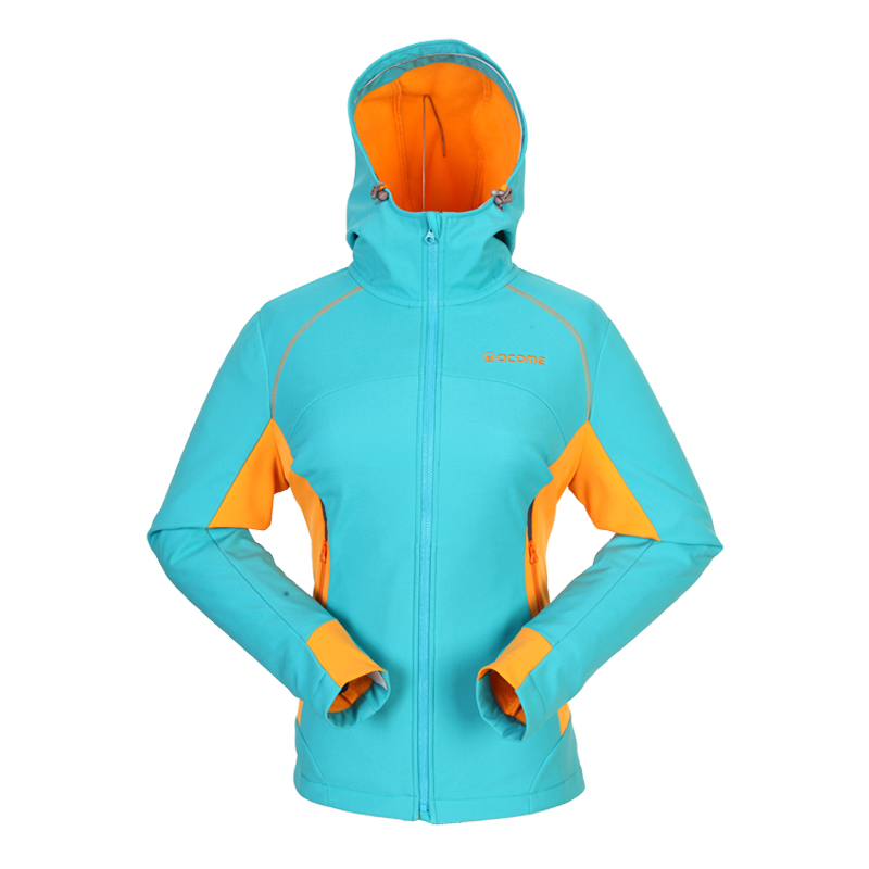 Pictured outdoor Acome Acom female Lianhood Soft shell jacket Windproof Warm And Splash Water Jacket Sports Jacket