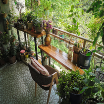 Outdoor Table Chairs Combined Patio Solid Wood Minima Modern Villa Casual Open-air Balcony Garden Terrace Embalming Wooden Table