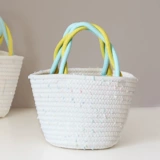 Японская милая радужная портативная плетеная корзина для выхода на улицу